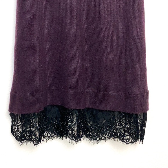 Apt 9 Plum Lace Trim Turtle Neck Sweater Dress - Picture 5 of 8